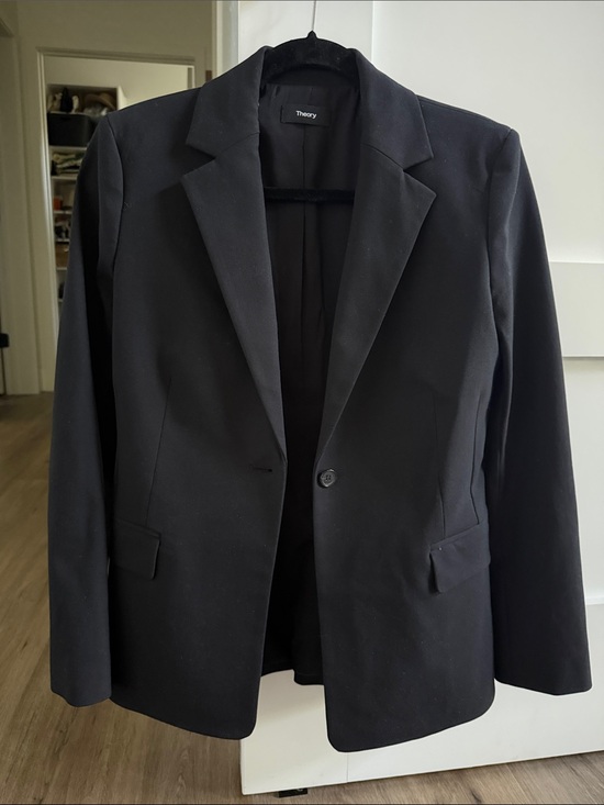 Theory Jackets & Blazers - Theory Black Tailored Single-Button Blazer